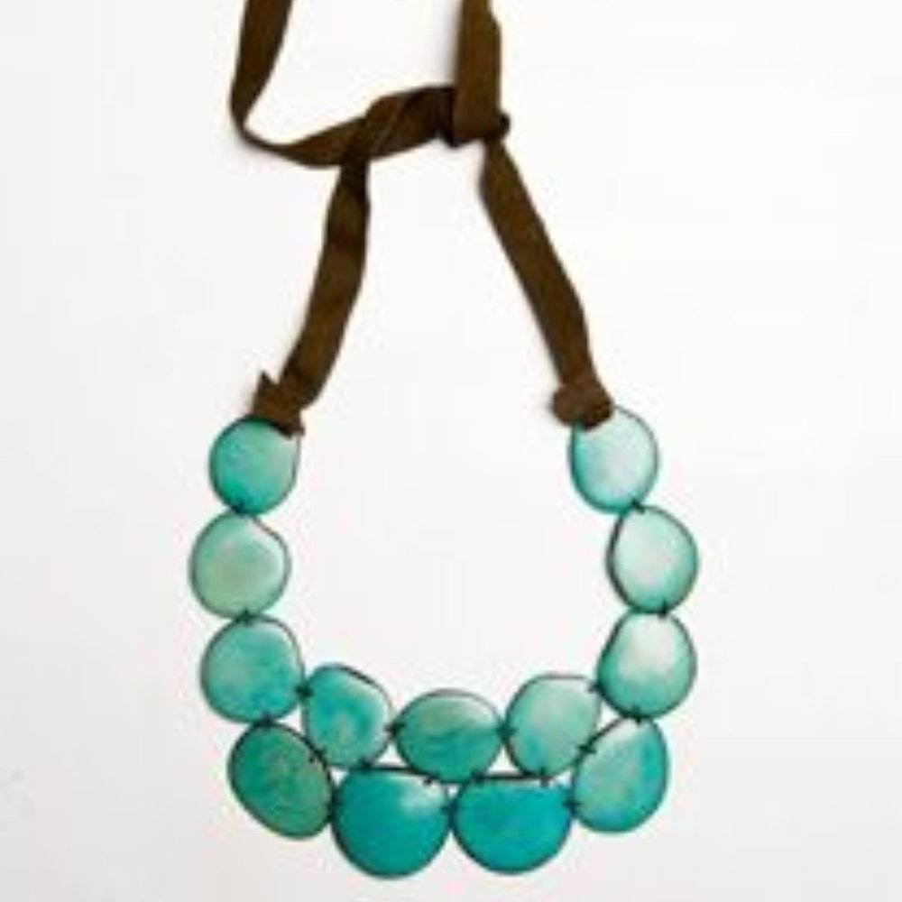 Noonday Collection Inca Steps Necklace- Teal